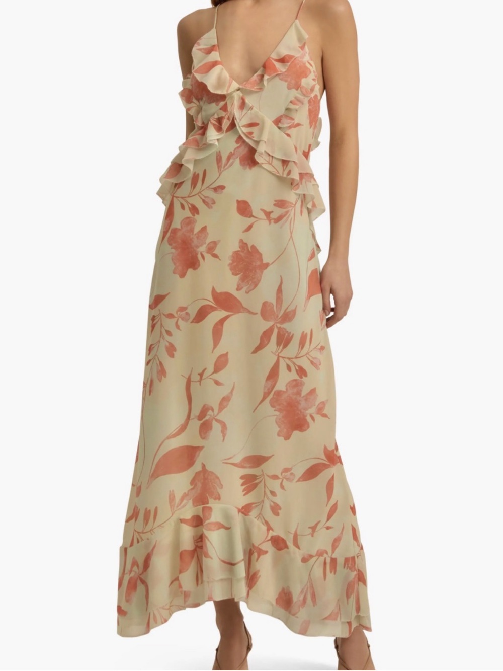 NEVER WORN Favorite Daughter Floral Ruffle Maxi Dress